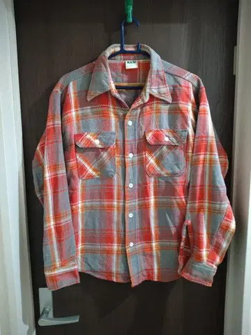 ELY 플란넬 셔츠 빈티지 레어 좋은 배색 70s 헤비