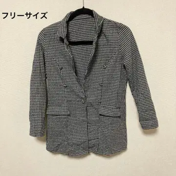 체크 무늬 블레이저 블랙 [ 프리 사이즈 ] 여성 중고 의류 겨울
