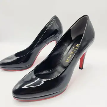 DIANA 펌프스 레드 밑창 에나멜 블랙 22.5