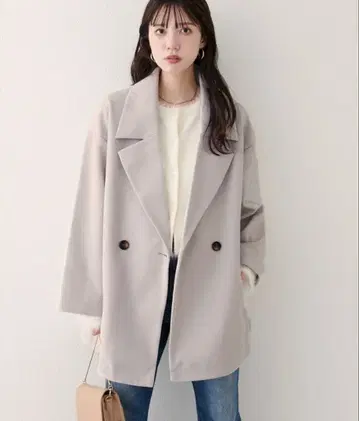 [내추럴 꾸뛰르] 니트 모사 미들 기장 테일러 코트