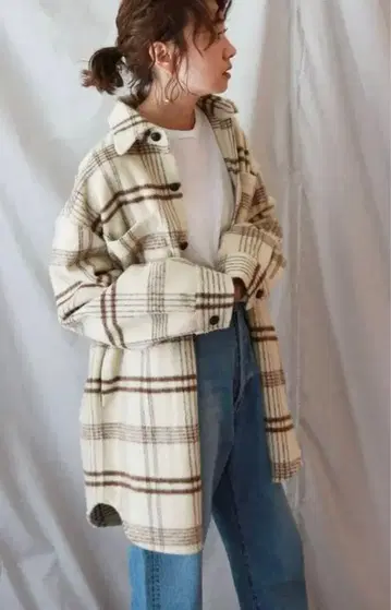 Ungrid 샤기 체크 루즈 셔츠