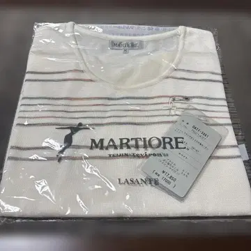 테이진테비론 7부 소매 MARTIORE 스트라이프 스웨터 M 화이트