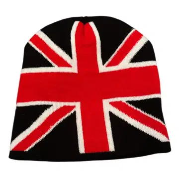 [ 미사용 ] 유니언 잭 비니 니트 모자 y2k 영국 국기