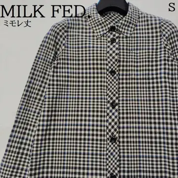 MILK FED. 밀크 페도 종아리 기장 깅엄 체크 긴팔 셔츠 S