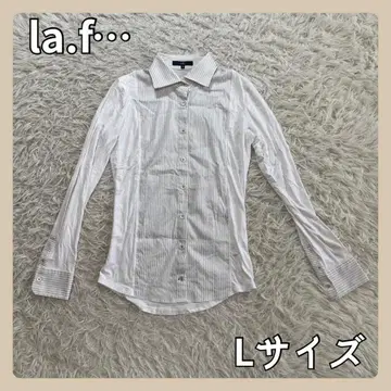 [ 새상품급 ] 긴팔 버튼 셔츠 상의 스트라이프 바이컬러 오피스 라에프