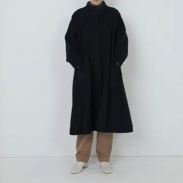 ADIEU TRISTESSE 비버 롱 코트 블랙