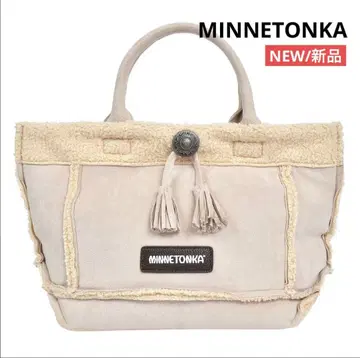 새상품 MINNETONKA 아이보리 스웨이드 x 보아 토트백 미네통카