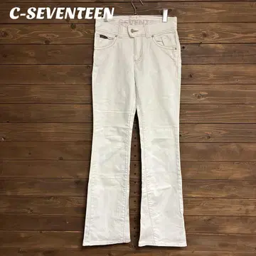 [ C-SEVENTEEN ] 화이트 데님 부츠컷 데님 청바지 M