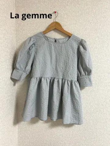 La gemme 반팔 자카드 블라우스