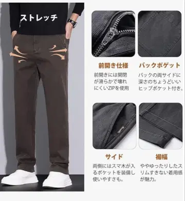 바지 남성용 인기 무지 하의 롱팬츠 빅사이즈 카키 가을/겨울