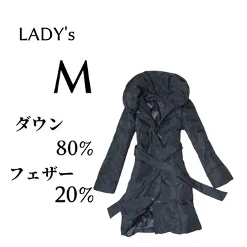 여성용 M 사이즈 숄카라 다운 코트 다크 네이비