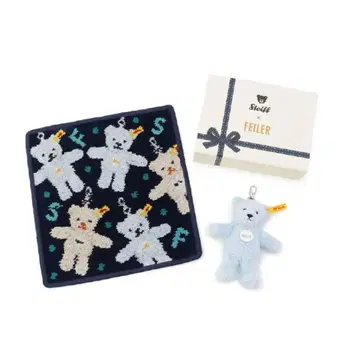 페이러 슈타이프 테디베어 키링 세트 손수건