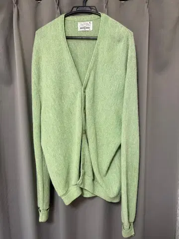 로버트 브루스 알파카 울 가디건 XL 라이트 그린