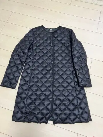 블랙 L 유니클로 울트라 라이트 다운 노카라