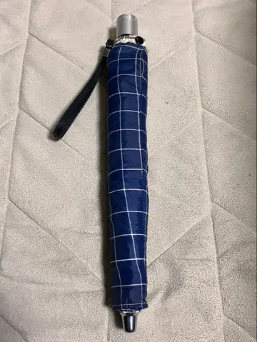 접이식 우산 체크 무늬 네이비