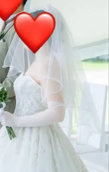 화이트 튤 이단 프릴 웨딩 베일