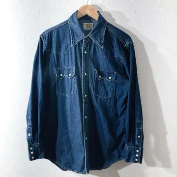 빈티지 BIGJOHN 데님 셔츠 긴팔 남성용 L 구제 의류