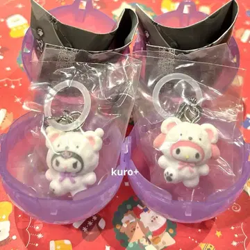 산리오 캐릭터즈 메지루시 액세서리 복슬복슬 스노우 마이멜로디 & 쿠로미