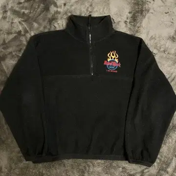 [레어 90s] 하드 록 플리스 자켓 블랙 프레임