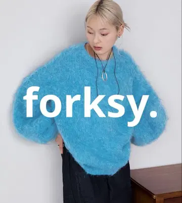 forksy. 오버 사이즈 MIX 샤기 니트 풀오버