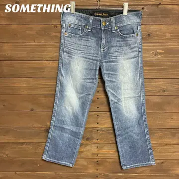[ 썸씽 ] SOMETHING 데님 청바지 7부 기장 스트레치 M