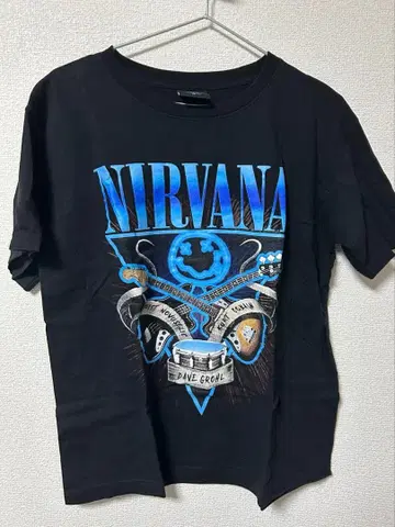 NIRVANA 그래픽 T셔츠 M 사이즈 블랙 블루