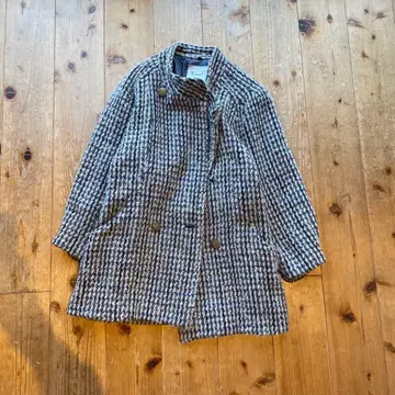 Encil 체크 무늬 더블 버튼 코트