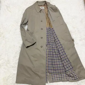 아쿠아 스큐텀 발마칸 코트 라이너 포함 체크 베이지 계열