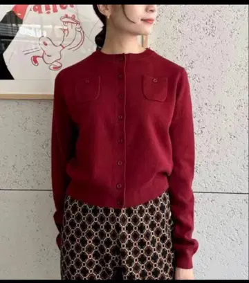 [ 새상품 ] CABaN 캐시미어 혼방 가디건 보르도 XS 훌륭함