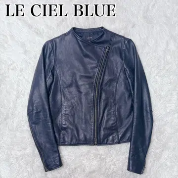 르쉘블루 램 가죽 더블 자켓 다크 네이비 한국제 짧은 기장