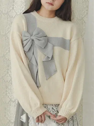 merry jenny 선물 리본 니트