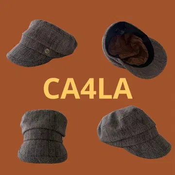 CA4LA 헌팅 캡 깅엄 체크 패턴