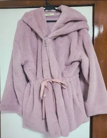 후드 부착 복슬복슬 퍼 블루종풍