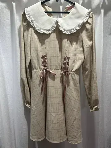 허니 시나몬 허리 레이스업 원피스