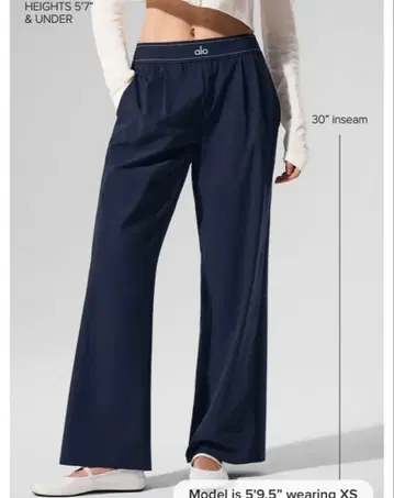 Alo Yoga 수트 업 트라우저 M 네이비