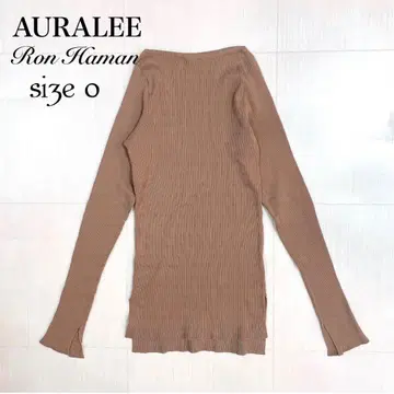 새상품급 AURALEE 론 헤르만 별주  기가 보트 리브 니트 브라운 0