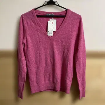 UNIQLO 캐시미어 V넥 스웨터 M 핑크