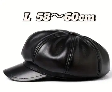 LR1830510L 엘레강트 블랙 천연 가죽 양가죽 헌팅 캡 조정 가능