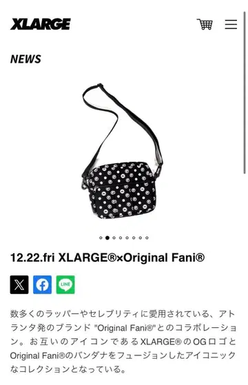 희귀 콜라보 Xlarge x Fani 바디 백 스트릿 블랙