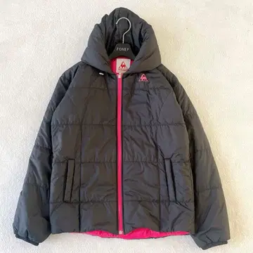 새상품급 le coq sportif 다운 자켓 로고 자수 다크 그레이 L