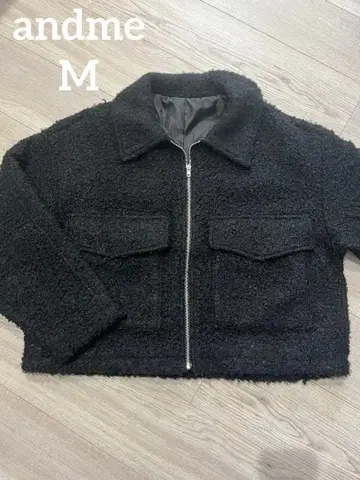 andme * 더블 포켓 시프톤 보아 자켓 블루종