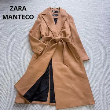 컨디션 최상 ZARA MANTECO 이탈리아제 롱 가운 코트 카멜 M