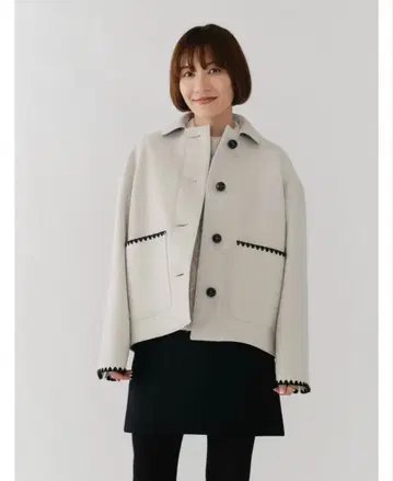 요리 미사용 새상품 하마구리 울 숏코트 [ 2025AW ]