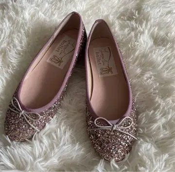 새상품급 ballet 글리터 플랫슈즈 핑크 계열