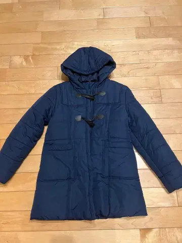 후드 부착 네이비 다운 자켓