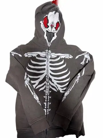 토니 호크 풀 집업 후드티 본 디자인 y2k