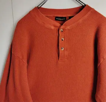 WEATHERWEAY 긴팔 셔츠 써멀 셔츠 헨리넥 오렌지