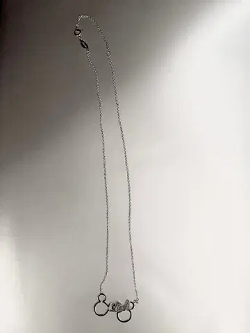 미키 모양 모티브 실버 목걸이