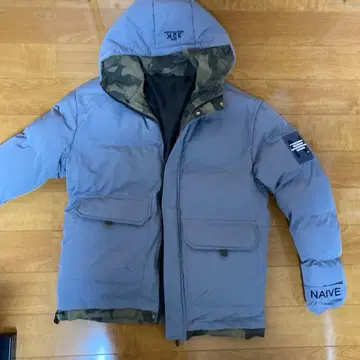 NAIVE 후드 부착 다운 자켓 그레이