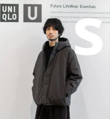 유니클로 U 퍼프 테크 볼륨 후드티 다운 유니클로 DARK GRAY